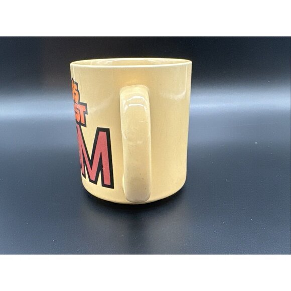Vintage 1983 Worlds Greatest Mom Yellow Coffee Cup Mothers Day Birthday Gift - Picture 5 of 9